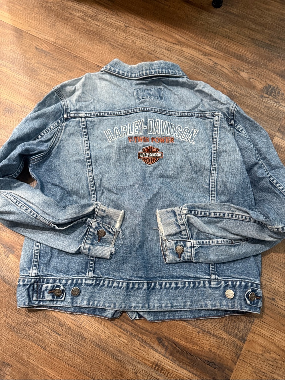 Harley-Davidson Light Blue Denim Trucker Jacket with Back Crest